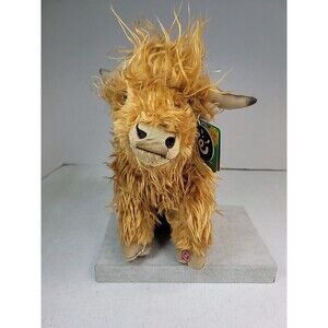 Living Nature Highland Cow Brown Stuffed Animal, Farm Toy 10" Tall New with Tags